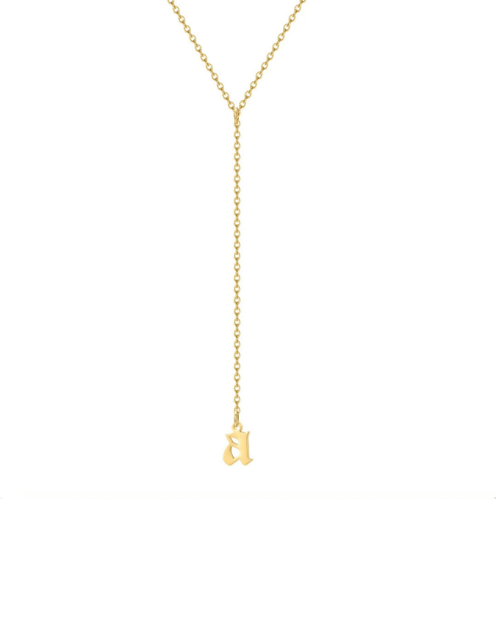 Sparkle - Custom Initial Lariat Necklace - HouseofLx - 18K Yellow Gold