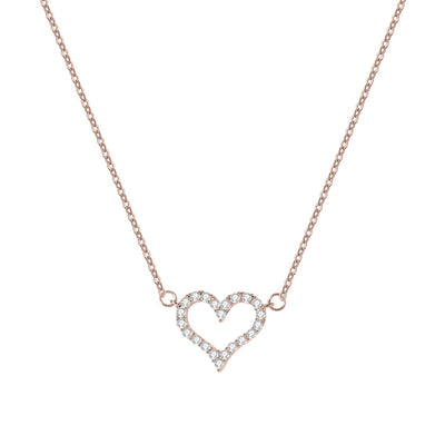 Diamond Heart Necklace - HouseofLx-18K Rose Gold