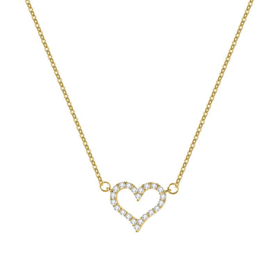 Diamond Heart Necklace - HouseofLx-18K Yellow Gold