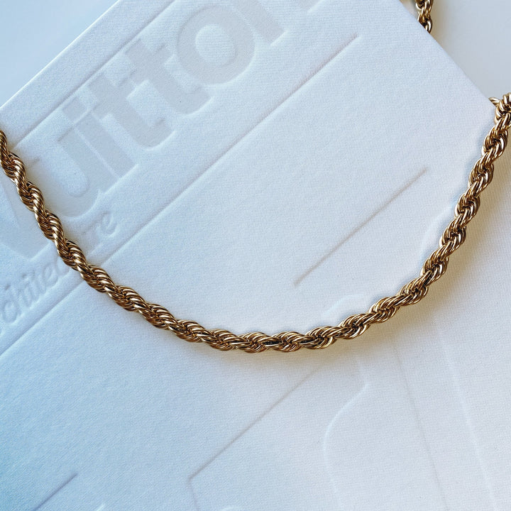 Hold On - Rope Chain Necklace - HouseofLx18K Yellow Gold