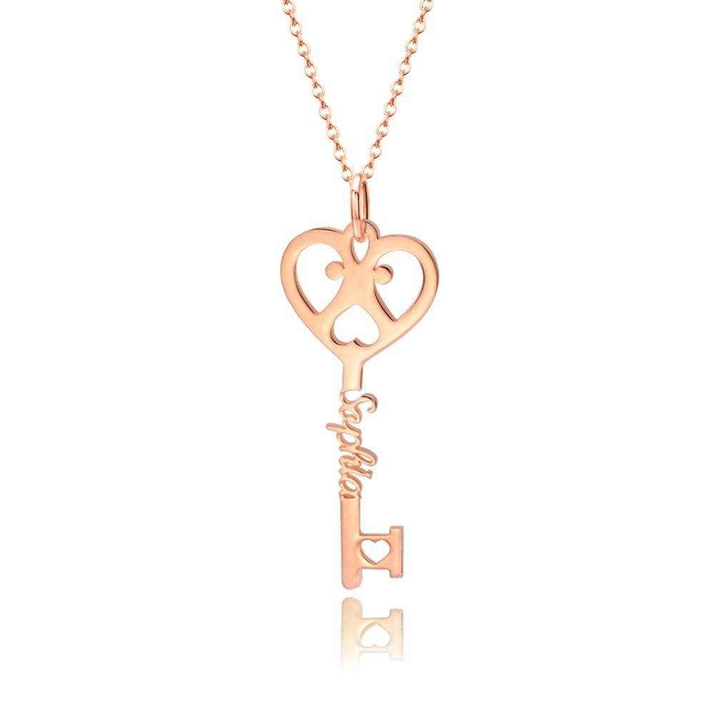 Key To My Heart - Custom Necklace - HouseofLx18K Rose Gold