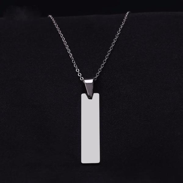 Minimalist - Custom Engraved Tag Necklace - HouseofLx18K White Gold
