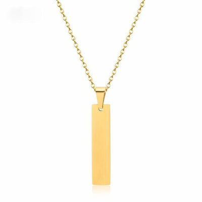 Minimalist - Custom Engraved Tag Necklace - HouseofLx18K Yellow Gold