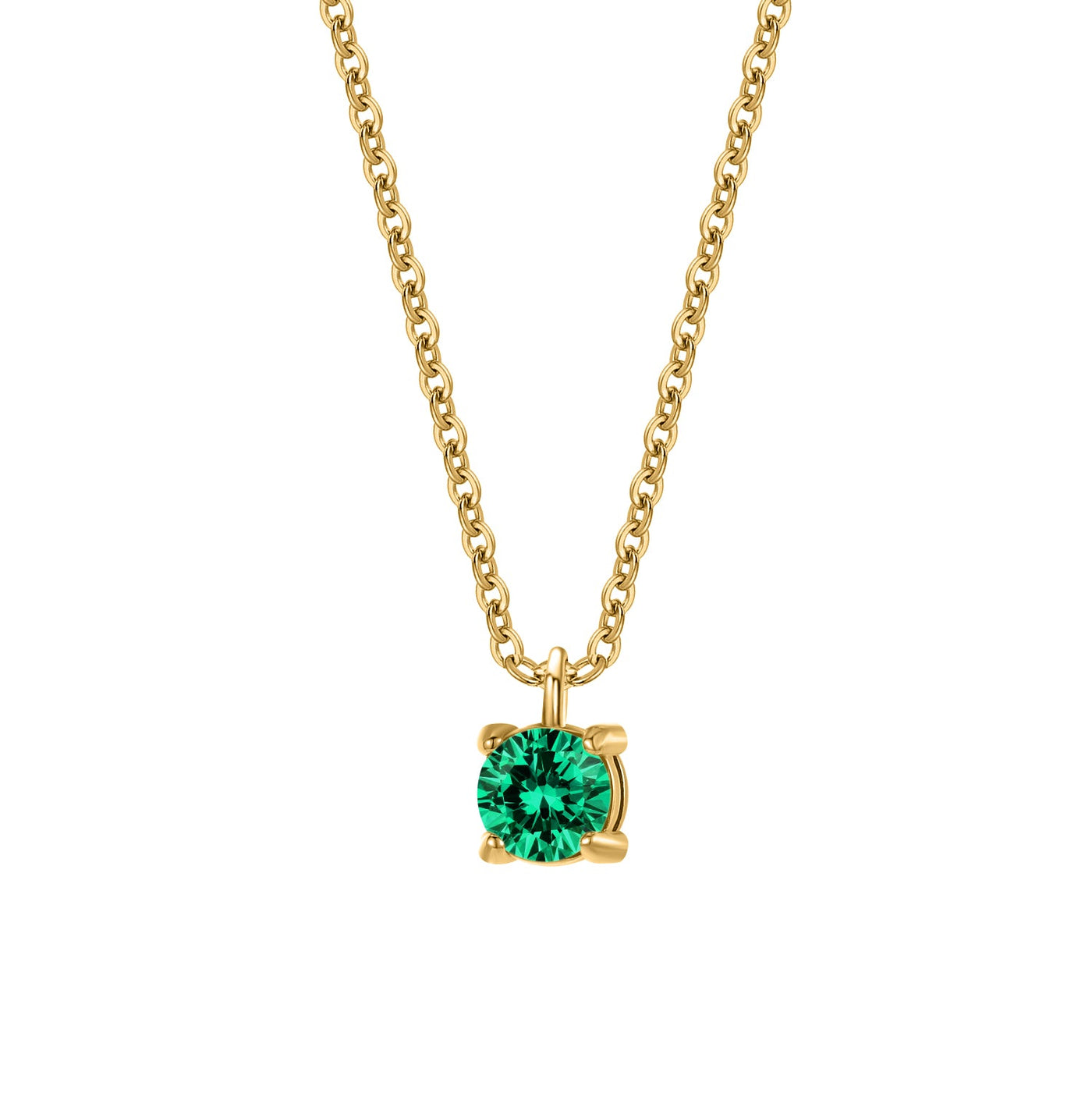 Princess - Emerald Pendant Necklace - HouseofLx-18K Yellow Gold