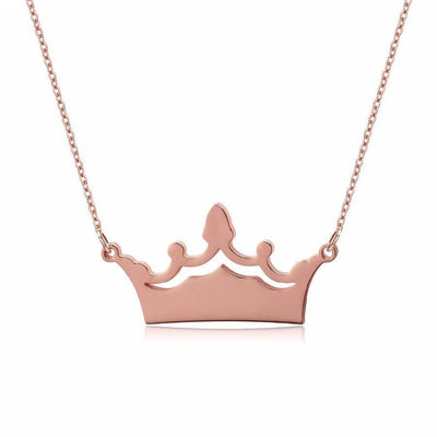 Queen - Custom Engraved Crown Necklace - HouseofLx18K Rose Gold