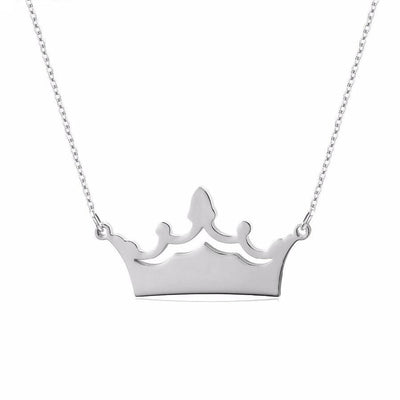 Queen - Custom Engraved Crown Necklace - HouseofLx18K White Gold
