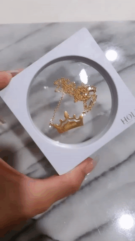 Queen - Custom Engraved Crown Necklace - HouseofLx18K Yellow Gold