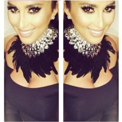 Queen Status - Feather Crystal Necklace - HouseofLx