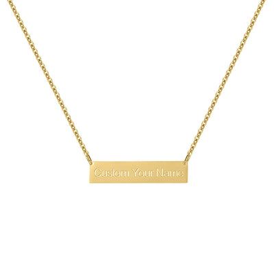 Raise The Bar - Deep Engraved Custom Necklace - HouseofLx-18K Yellow Gold