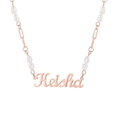 Rebel - Freshwater Pearls Custom Necklace - HouseofLx-18K Rose Gold