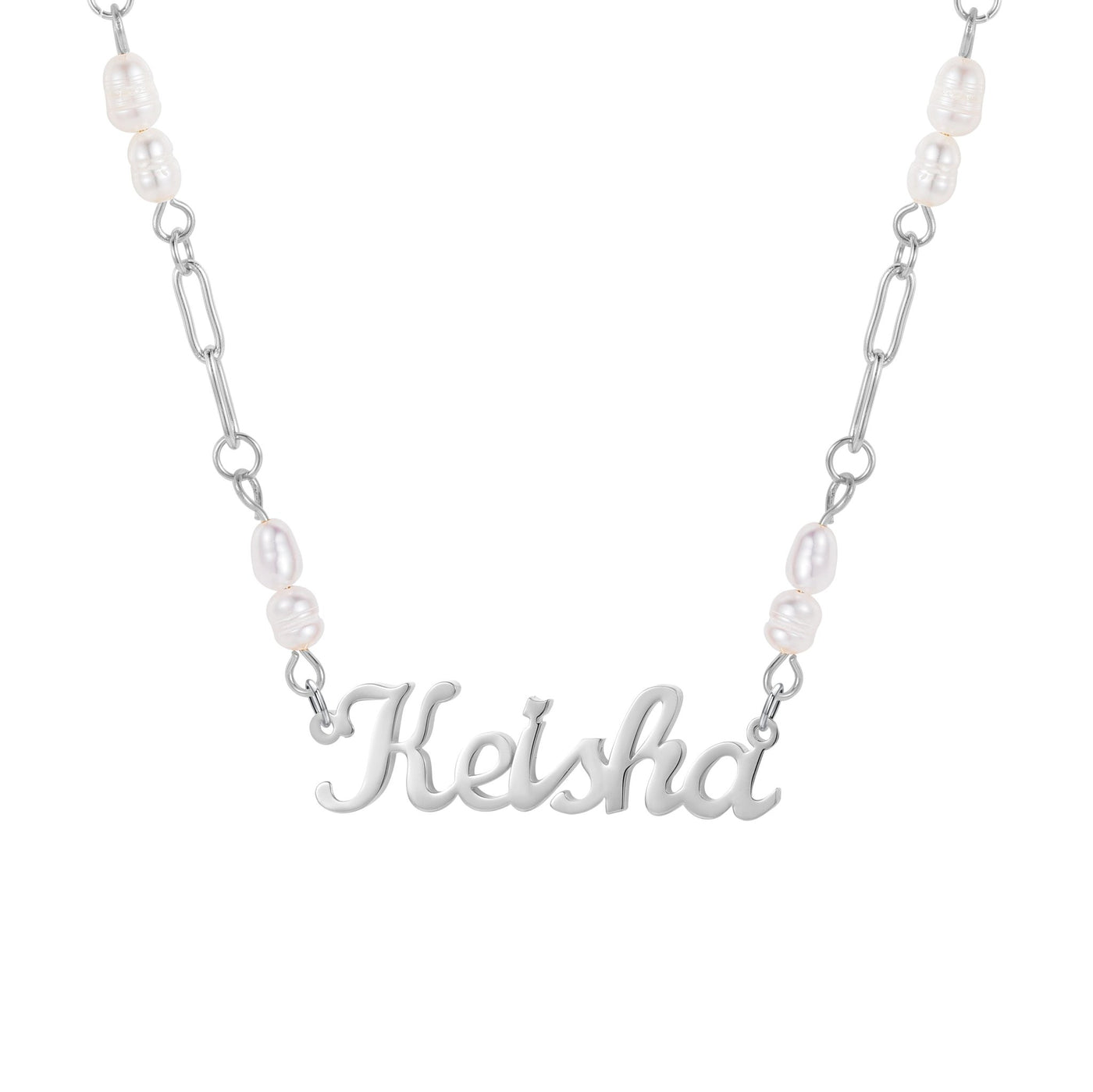 Rebel - Freshwater Pearls Custom Necklace - HouseofLx-18K White Gold