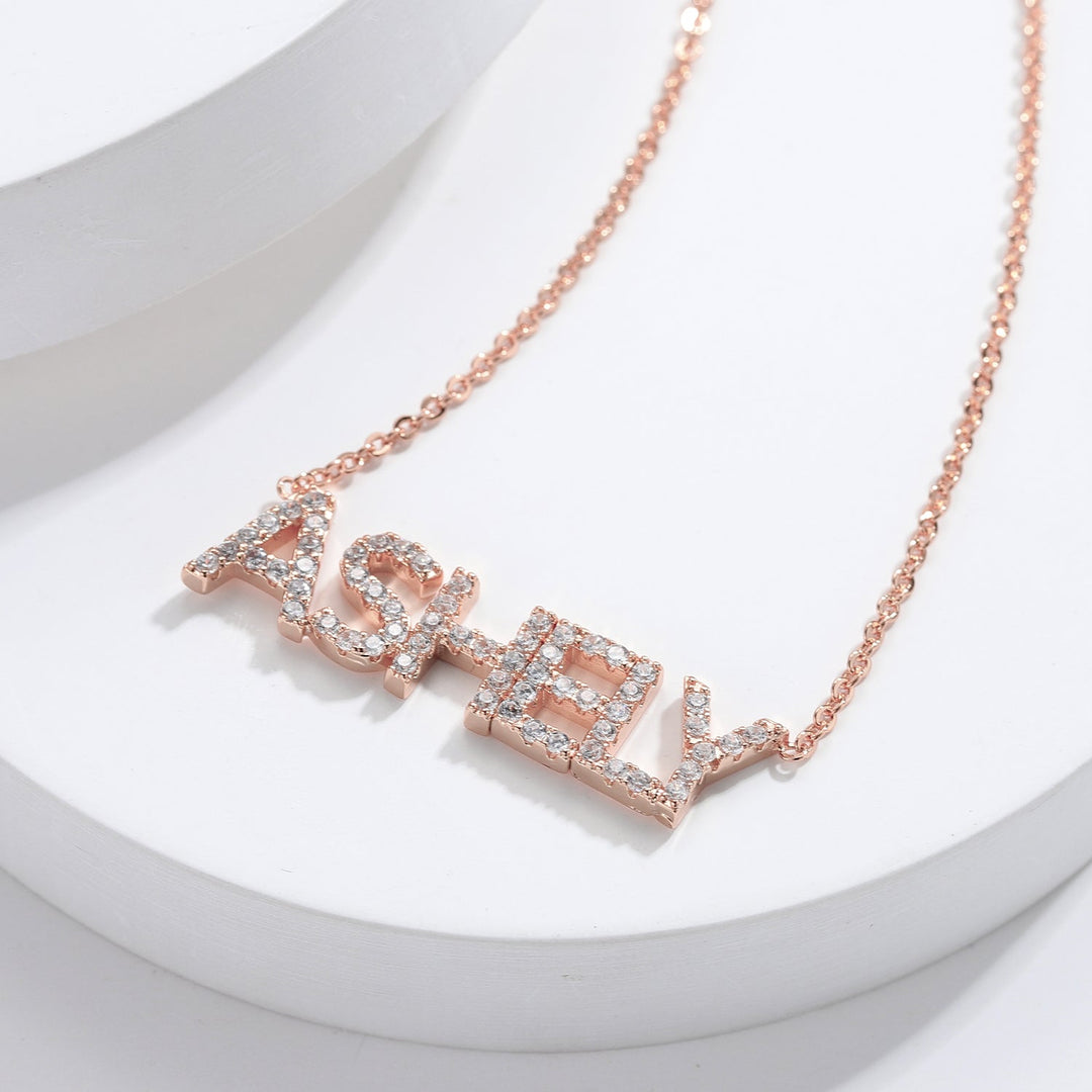 ROYAL - CZ DIAMOND CUSTOM NECKLACE - HouseofLx-18K White Gold