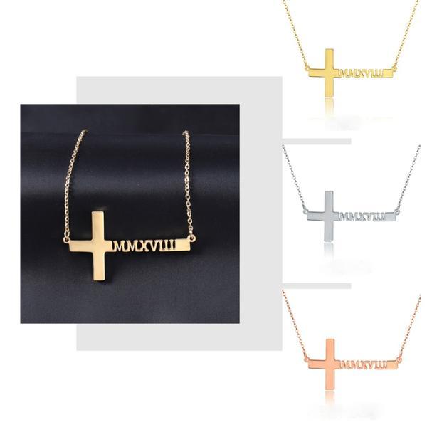 Saint - Custom Cross Necklace - HouseofLx18K Rose Gold