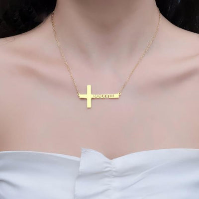 Saint - Custom Cross Necklace - HouseofLx18K Yellow Gold