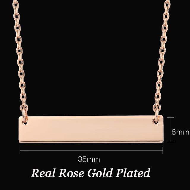 Set The Bar - Custom Engraved Necklace - HouseofLx18K Rose Gold