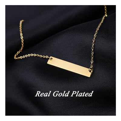 Set The Bar - Custom Engraved Necklace - HouseofLx18K Yellow Gold