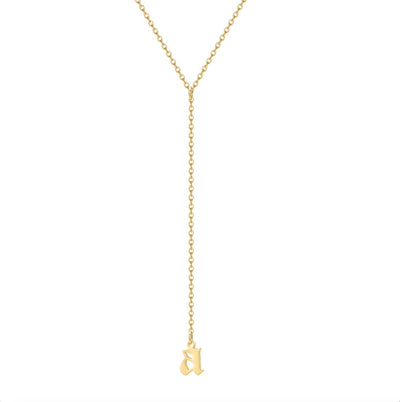 Sparkle - Custom Initial Lariat Necklace - HouseofLx-18K Yellow Gold