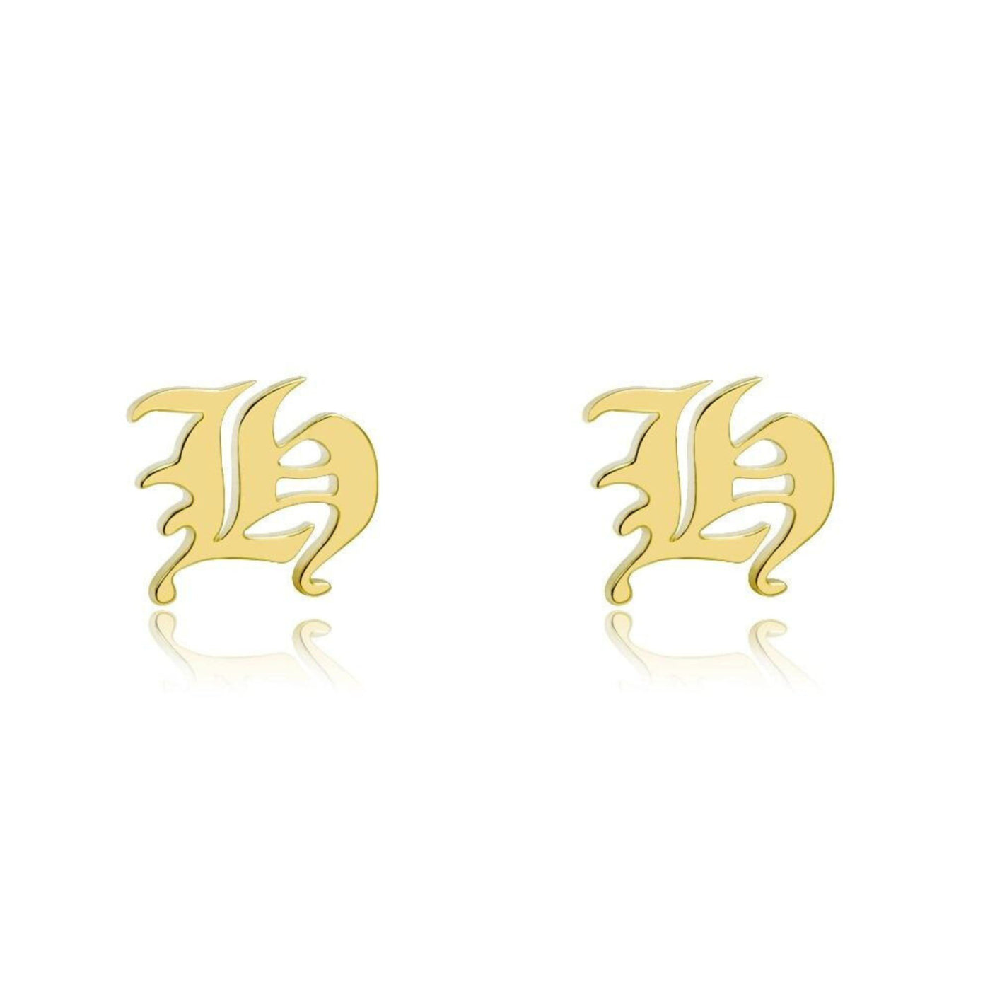 Supreme - Custom Letter Earrings - HouseofLx-18K Yellow Gold