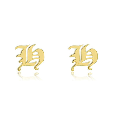 Supreme - Custom Letter Earrings - HouseofLx-18K Yellow Gold