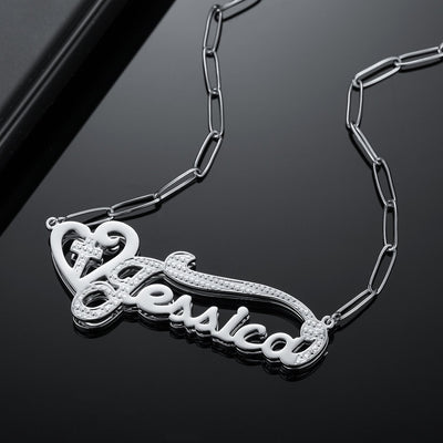 Sweetie - Custom Heart Necklace - HouseofLx-18K White Gold