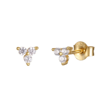 Threesome Studs - 18K Gold / 925 Sterling Silver - HouseofLx-