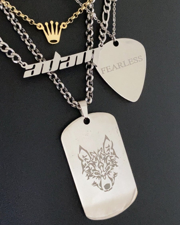 WOLF - CUSTOM ENGRAVED TAG NECKLACE